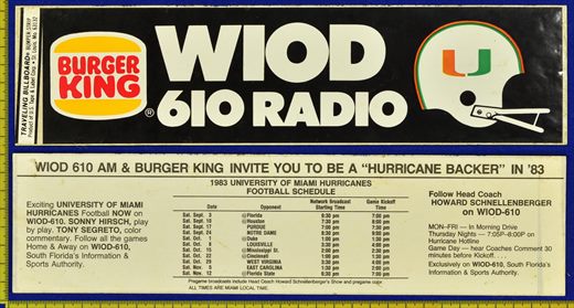 WIOD 610 Radio - Burger King