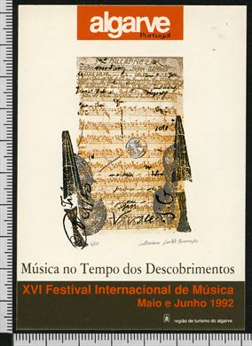 Regiao de turismo do algarve - XVI Festival Internacional de Musica 1992