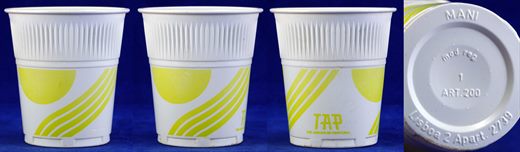 TAP copo plastico amarelo (Man 1 ART.200)