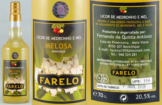 Melosa Licor de MEdronho e Mel Farelo 70CL