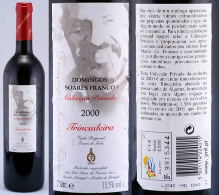 Domingos Soares Franco Coleccao Privada 2000 Trincadeira Tinto