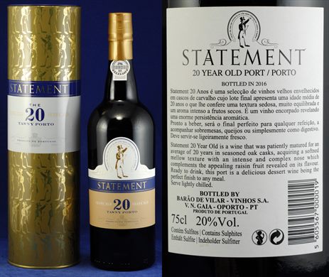 Statement 20 year old port porto 75cl