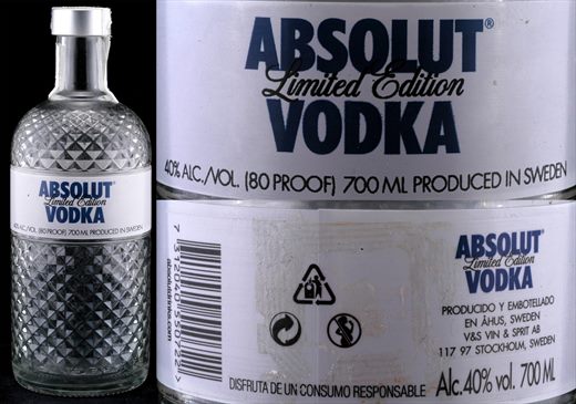 Absolut Limited Edition 2010 - Absolut Glimmer Vodka - 700ml - 40