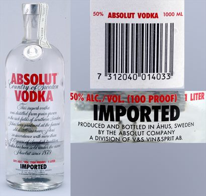 Absolut Vodka Red Label - 1000ml - 50