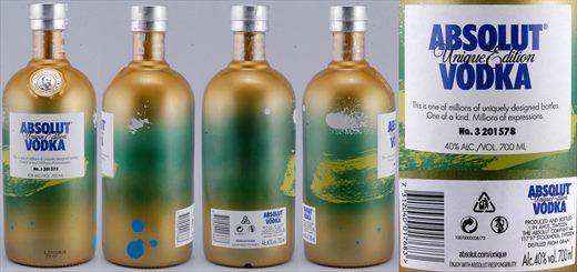 Absolut Limited Edition 2012 - Absolut Unique Vodka No.3201578 - 700ml - 40