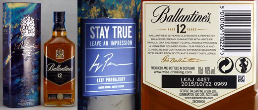 Ballantines 12 years Scotch Whisky Leif Podnajsky 70cl