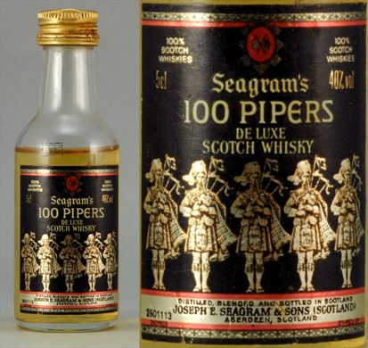 Seagrams 100 Pipers De Luxe Scotch Whisky 5cl