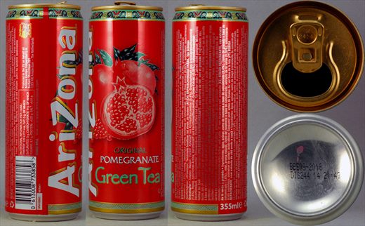 Arizona pomegranate Green Tea 355ml 2016-09