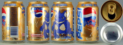 Pepsi Boom sin cafeina Nintendo Pokemon 33cl 2003-05