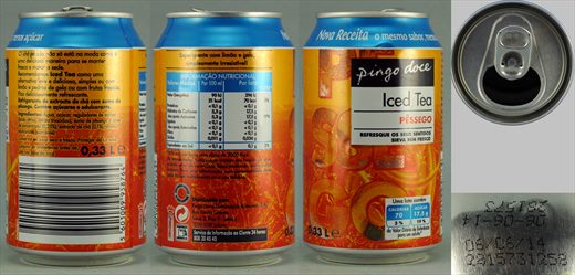 Pingo Doce Iced Tea Pessego 0,33L 2014