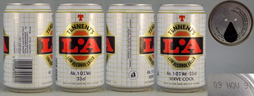 Tennents LA Lager Beer 33cl 1991