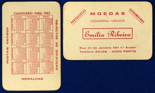 Emilia Ribeiro moedas 1982