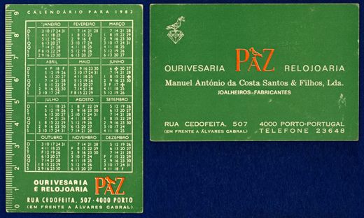 Paz ourivesaria, relojoaria - Manuel Antonio da Costa Santos e Filhos 1982