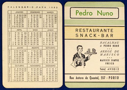 Pedro Nuno Restaurante Snack-bar 1983