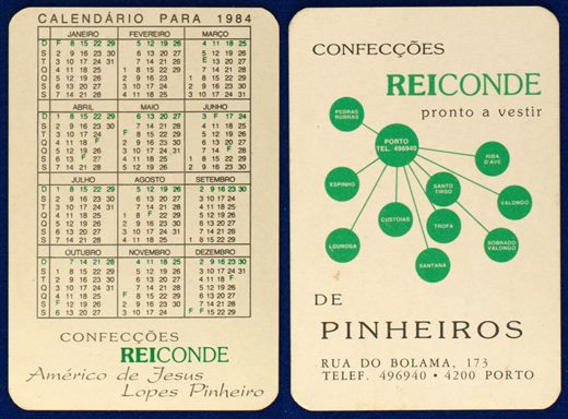 Confeccoes ReiConde de Americo de Jesus Lopes Pinheiro 1984