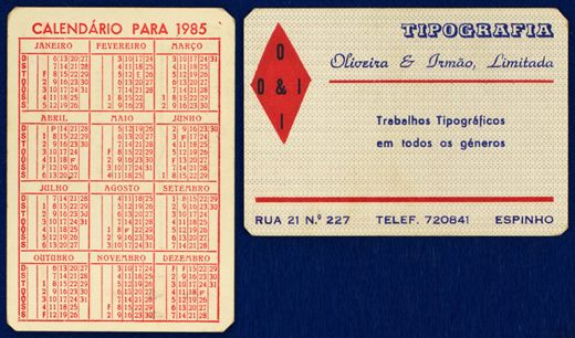 Tipografia Oliveira e Irmao 1985