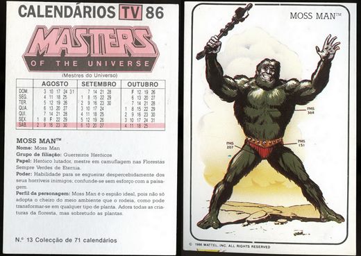 Calendarios TV 86 - Masters of the Universe 13 1986