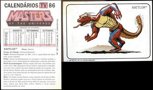 Calendarios TV 86 - Masters of the Universe 36 1986