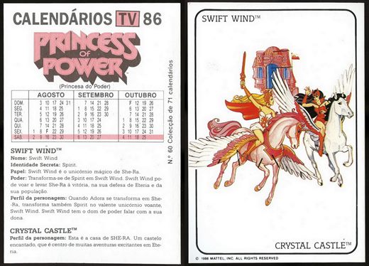 Calendarios TV 86 - Princess of Power 60 1986