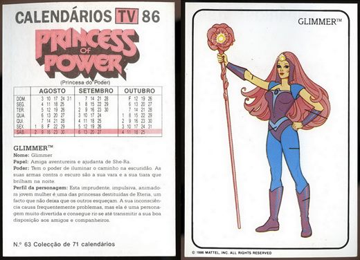 Calendarios TV 86 - Princess of Power 63 1986