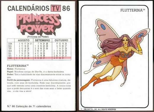Calendarios TV 86 - Princess of Power 66 1986