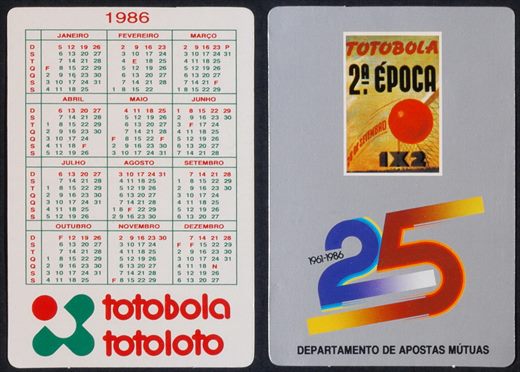 Totobola - Totoloto 03 1986