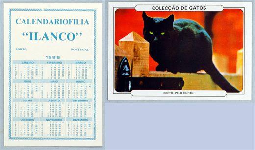 Calendariofilia Ilanco - Coleccao de Gatos 02 1986
