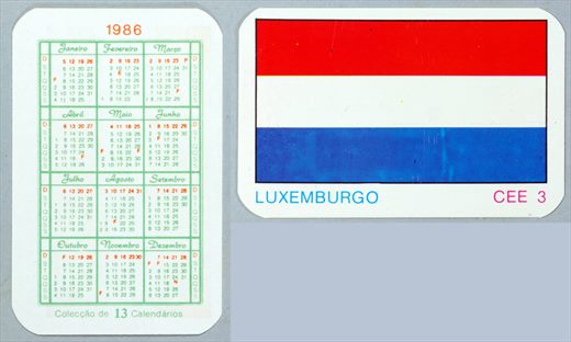 Coleccao de 13 Calendarios CEE 03 1986