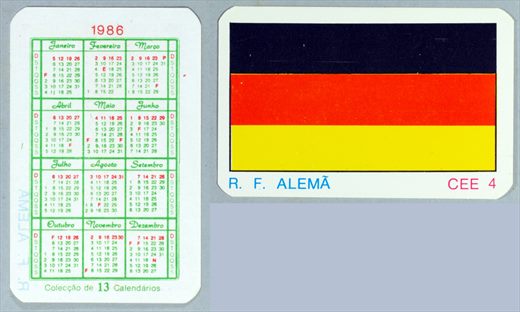 Coleccao de 13 Calendarios CEE 04 1986