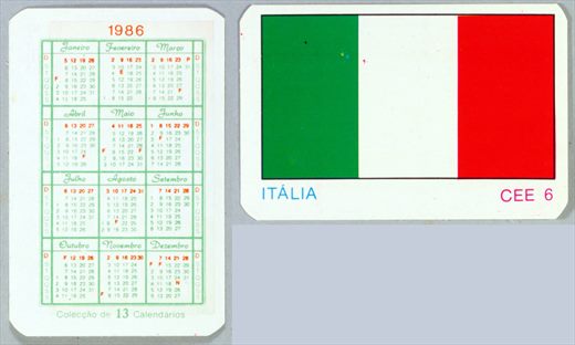 Coleccao de 13 Calendarios CEE 06 1986