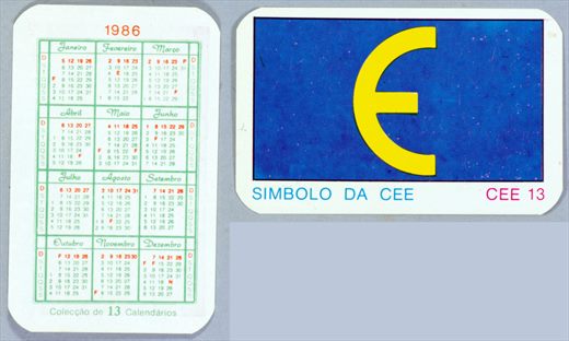 Coleccao de 13 Calendarios CEE 13 1986