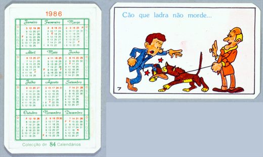 Coleccao de 84 Calendarios 07 1986
