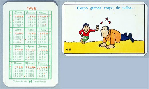 Coleccao de 84 Calendarios 45 1986