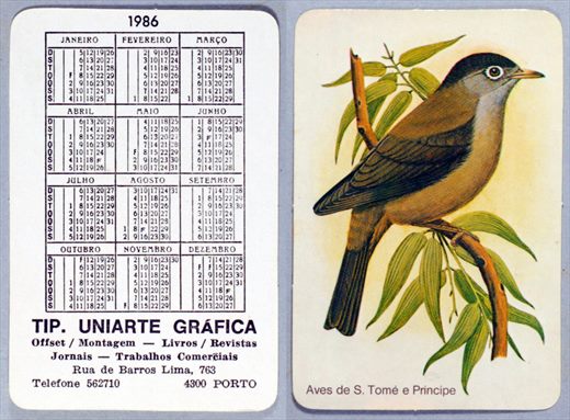 Tip. Uniarte Grafica - Aves de S. Tome e Principe 1986