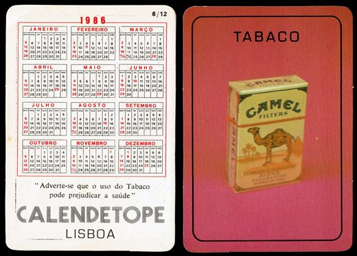Calendetope - tabaco Camel 1986