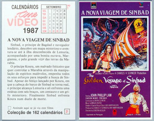 Calendarios Cine Video 021 1987