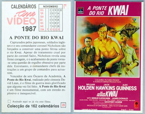 Calendarios Cine Video 023 1987