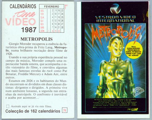 Calendarios Cine Video 074 1987