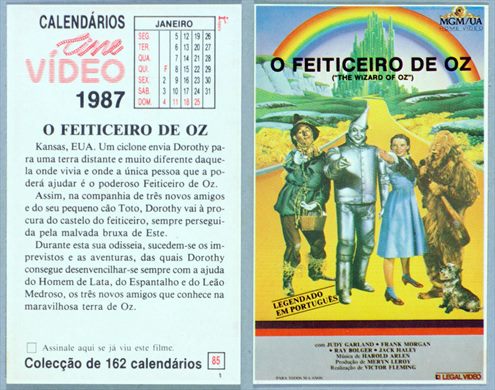 Calendarios Cine Video 085 1987