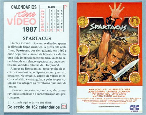 Calendarios Cine Video 125 1987