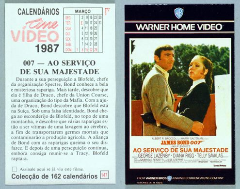 Calendarios Cine Video 147 1987