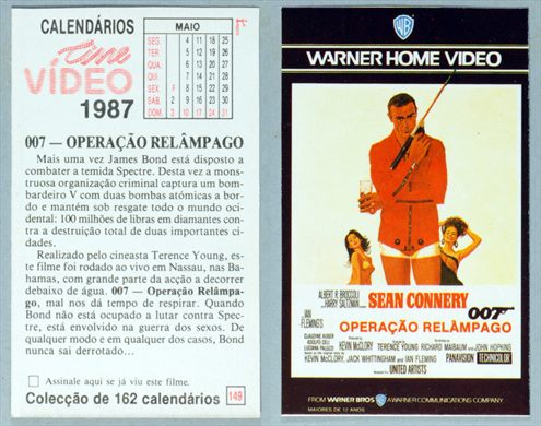 Calendarios Cine Video 149 1987