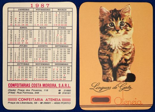 Confeitarias Costa Moreira - Linguas de Gato Ateneia 1987