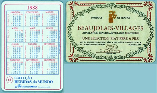 Coleccao Bebidas do Mundo 052 1988