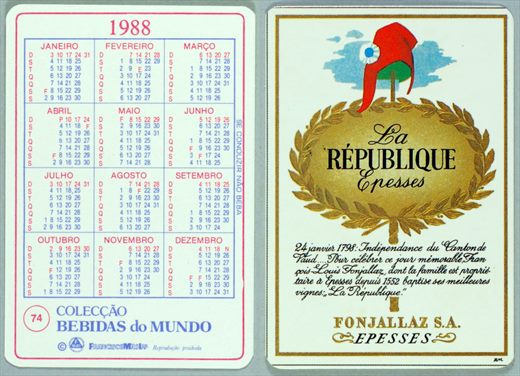 Coleccao Bebidas do Mundo 074 1988