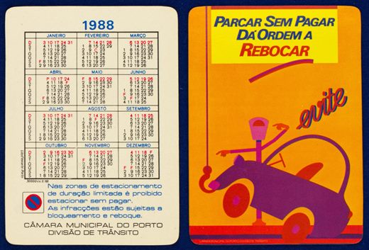 Camara Municipal do Porto Divisao de Transito - Parcar sem pagar da ordem a rebocar 1988