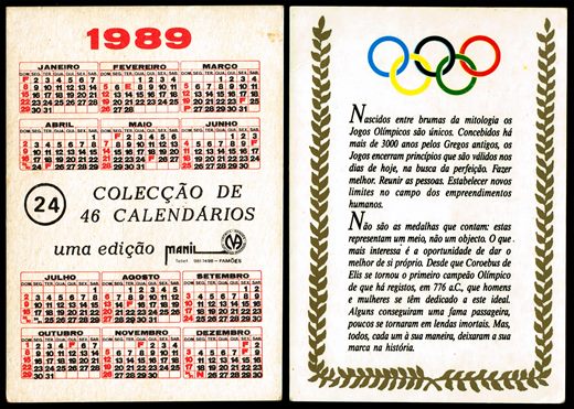 Manil - Coleccao de 46 calendarios 24 1989