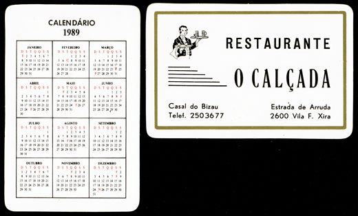 Restaurante O Calcada 1989