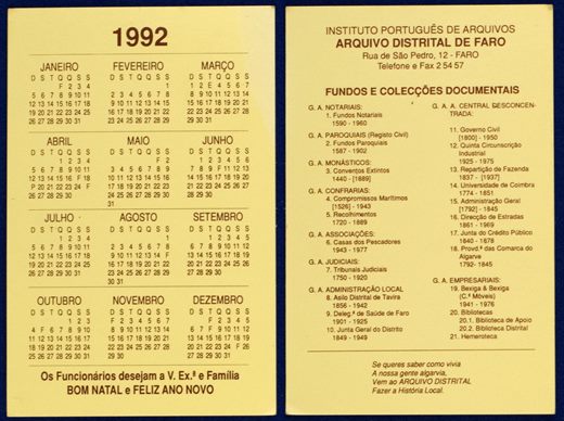 Instituto Portugues de Arquivos - Arquivo Distrital de Faro-1992