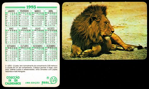 Manil - Coleccao de 100 calendarios 002 1993